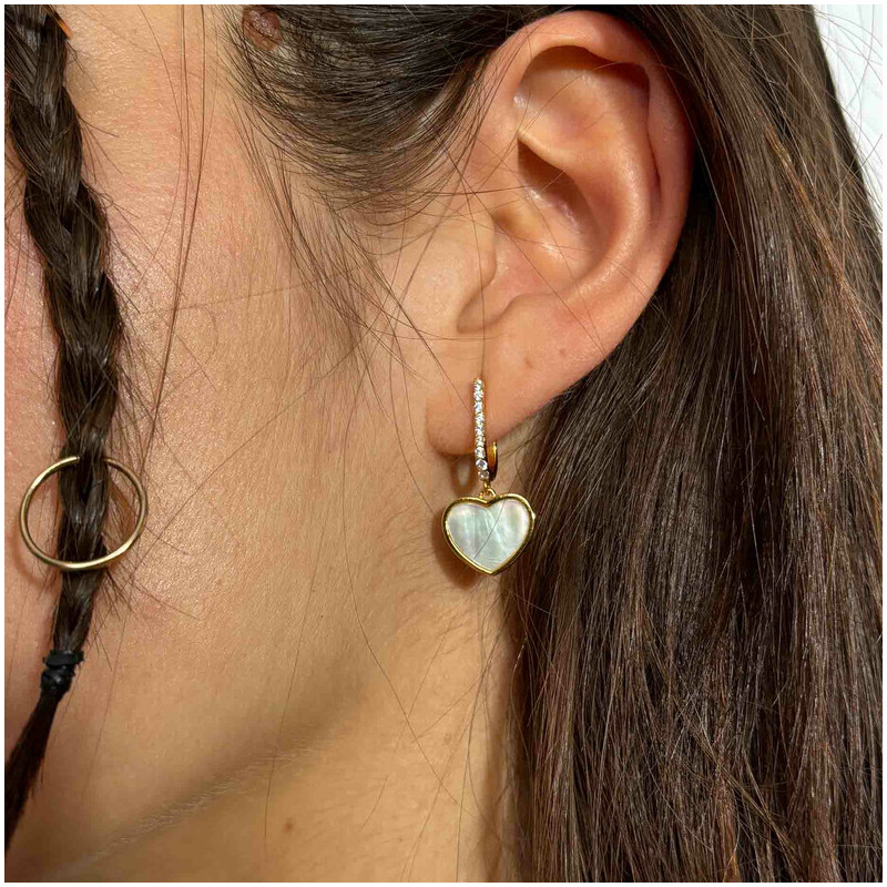 Pendientes Aro Corazón Madreperla