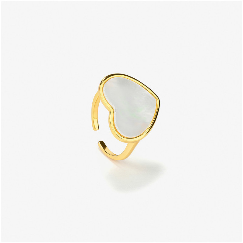 Anillo Sello Corazón Madreperla