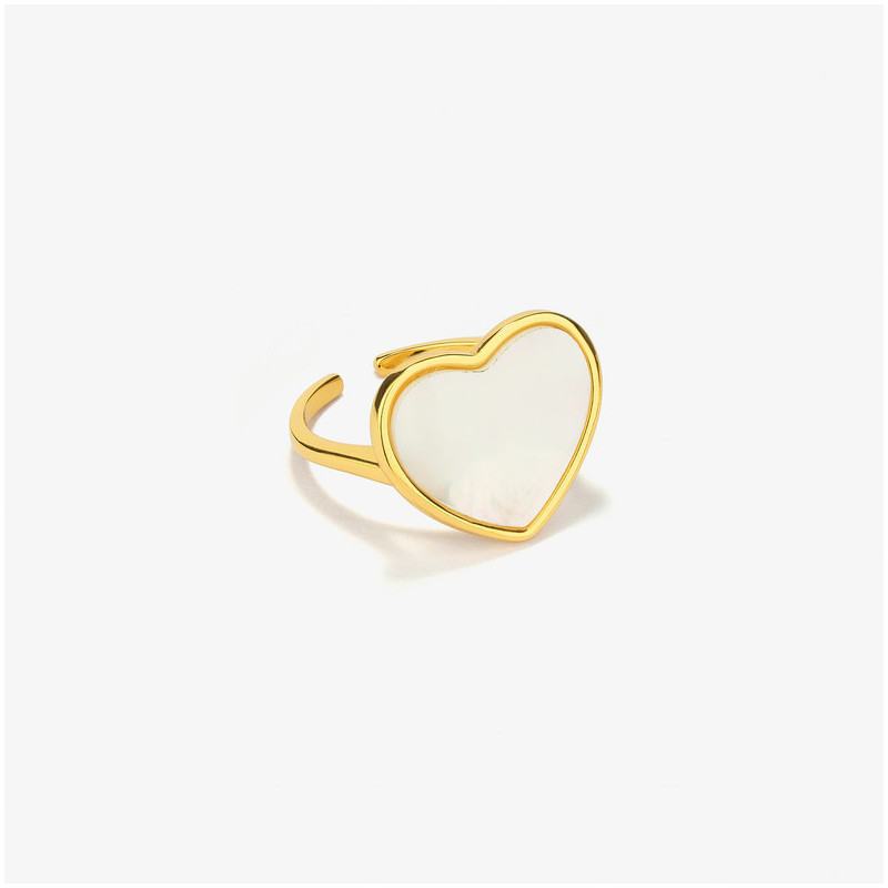 Anillo Sello Corazón Madreperla