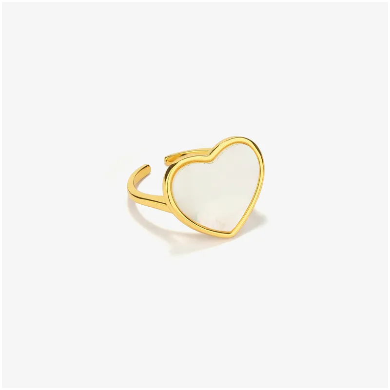Anillo Sello Corazón Madreperla