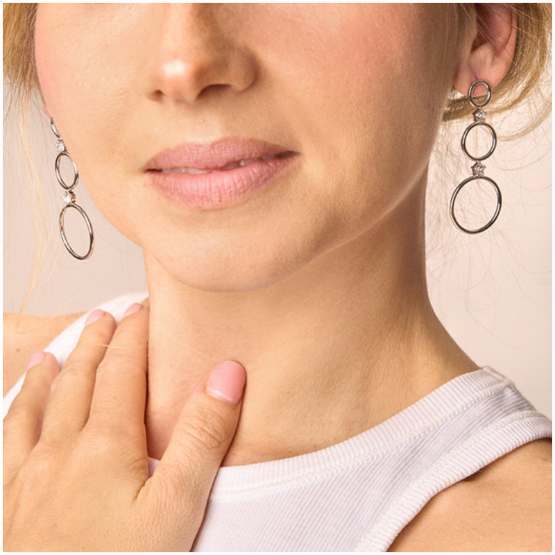 Pendientes Largos Mujer Zendaya Plateados | Diseño Elegante
