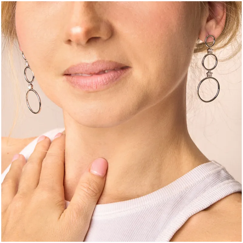 Pendientes Largos Mujer Zendaya Plateados | Diseño Elegante