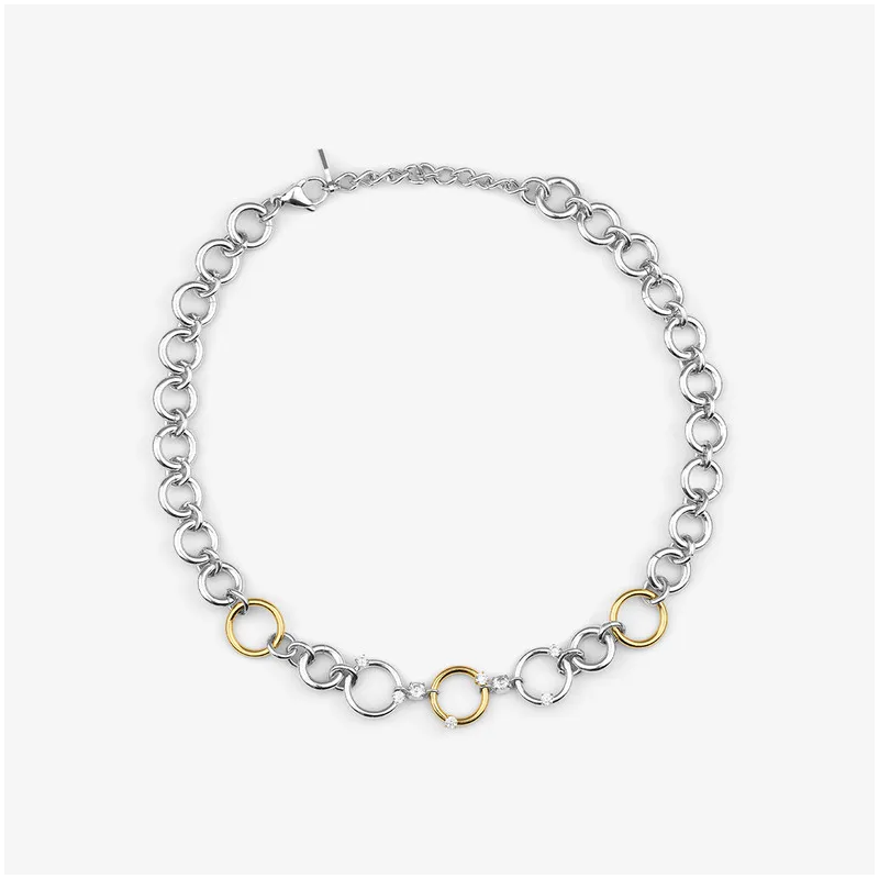 Collar Mujer Zendaya Bitone | Diseño Contemporáneo en Dos Tonos