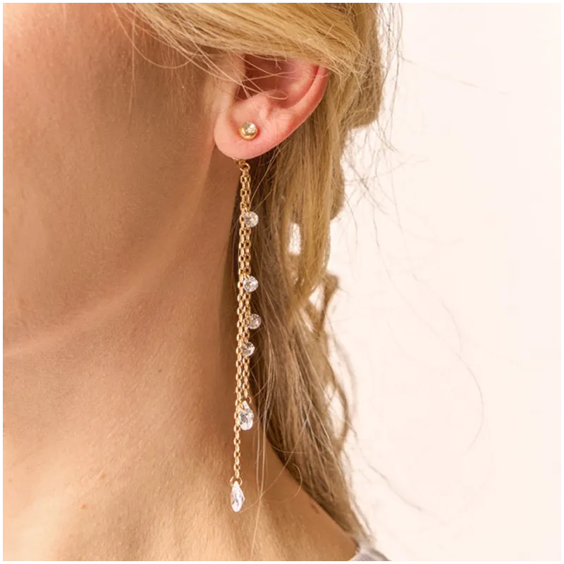 Pendientes Mujer Largos Myfair Dorados | Diseño Elegante con Cadenas