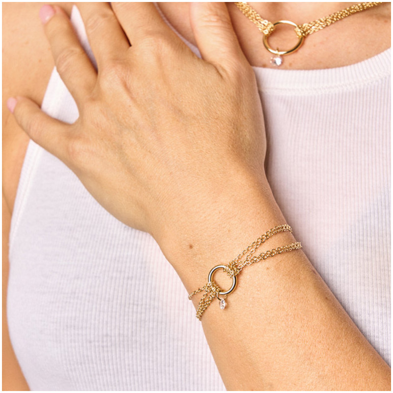 Pulsera Mujer Myfair Loop Dorada | Diseño Moderno en Eslabones Dorados