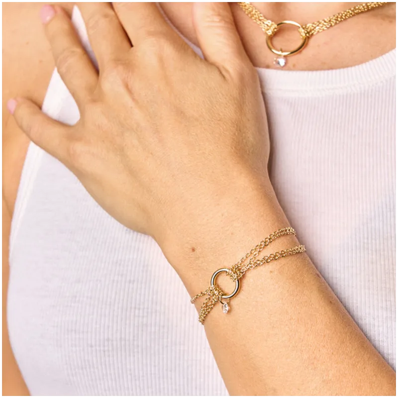 Pulsera Mujer Myfair Loop Dorada | Diseño Moderno en Eslabones Dorados