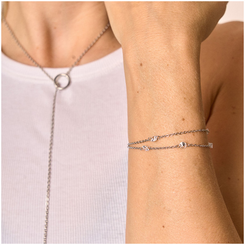 Pulsera Mujer Myfair Plateada | Diseño Sofisticado en Acero Plateado