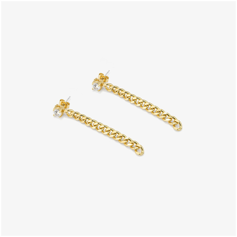 Pendientes Mujer Largos Gaga Dorados | Cadenas Doradas Sofisticadas