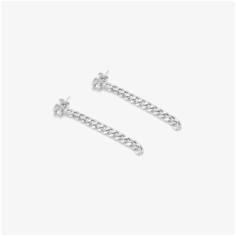 Pendientes Mujer Largos Gaga Plateados | Diseño Moderno con Cadenas