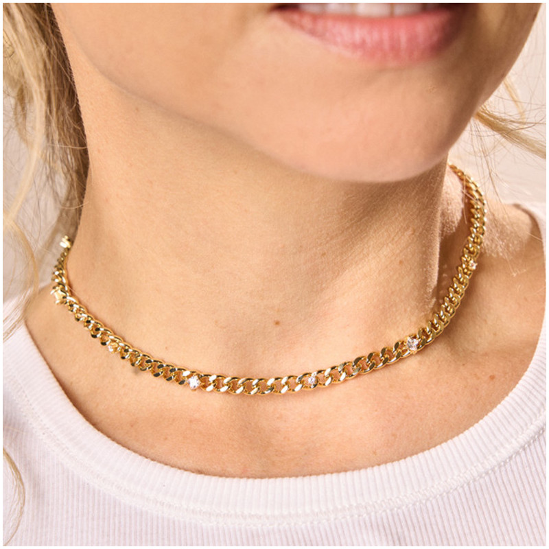 Collar Mujer Gaga Dorado | Eslabones Dorados de Estilo Moderno