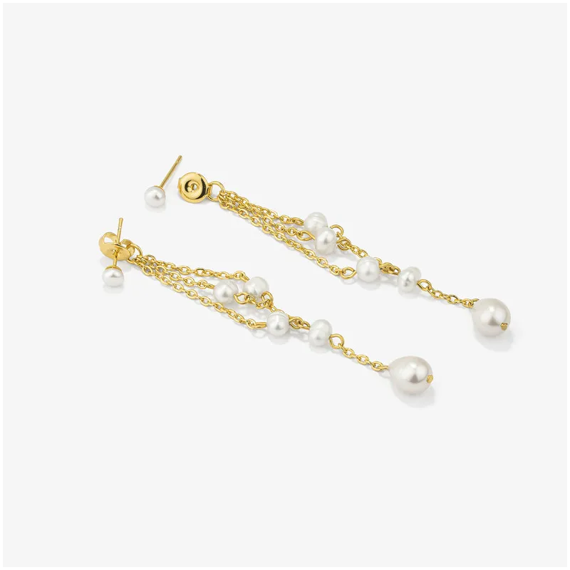 Pendientes Mujer Bridgerton Pearl Dorados | Diseño Elegante con Perla