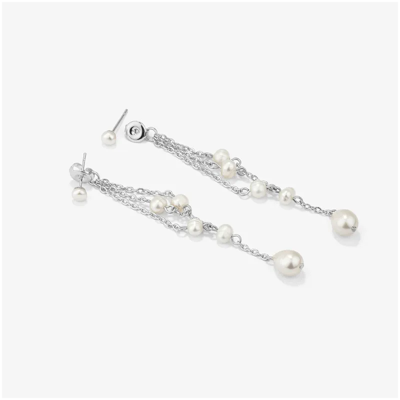Pendientes Mujer Bridgerton Pearl Plateados | Diseño Sofisticado