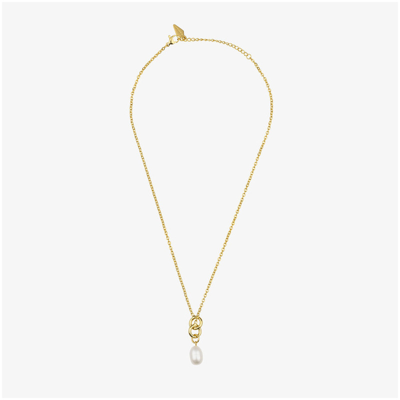 Collar Mujer Emily Dorado | Diseño Dorado con Perla Central