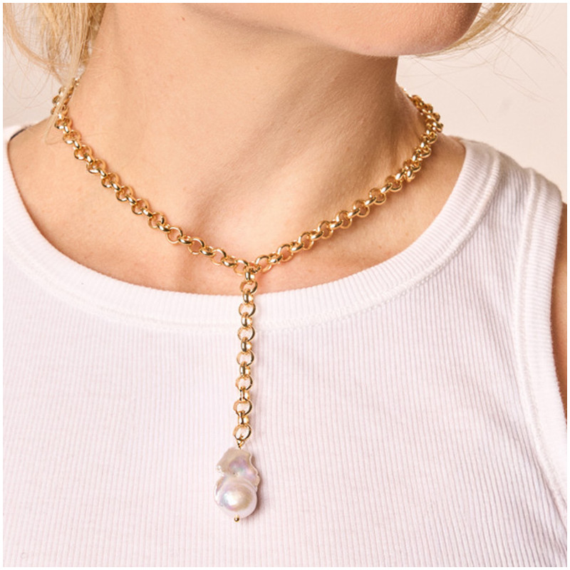 Collar Mujer Emily Dorado | Diseño en Acero Dorado