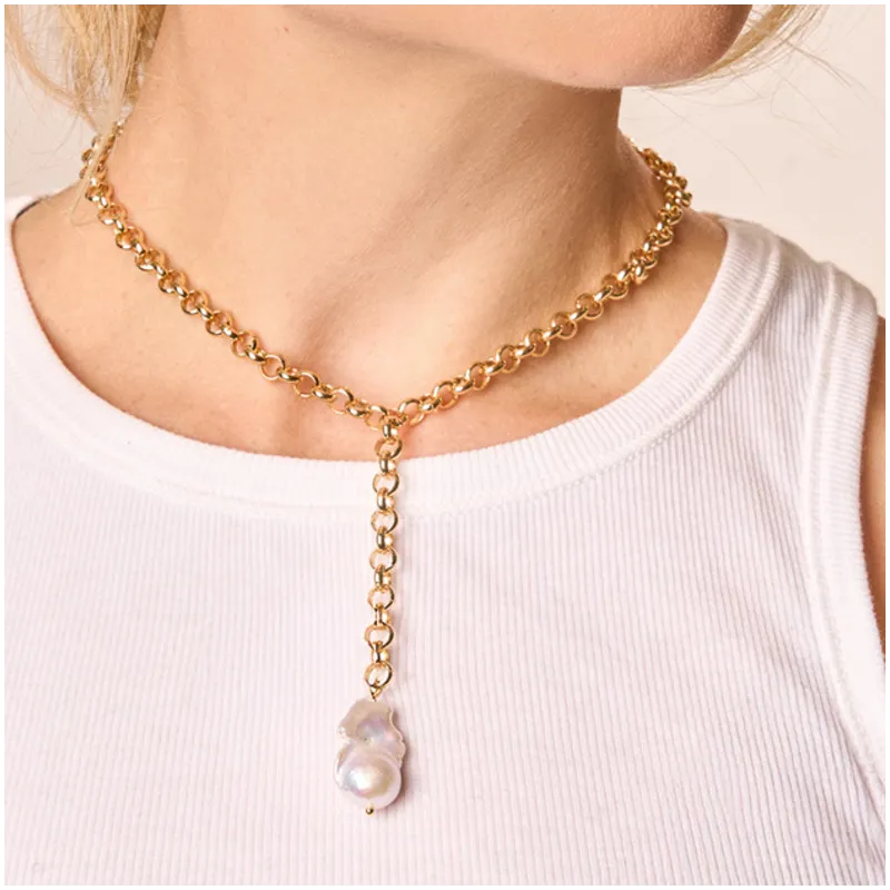 Collar Mujer Emily Dorado | Diseño en Acero Dorado