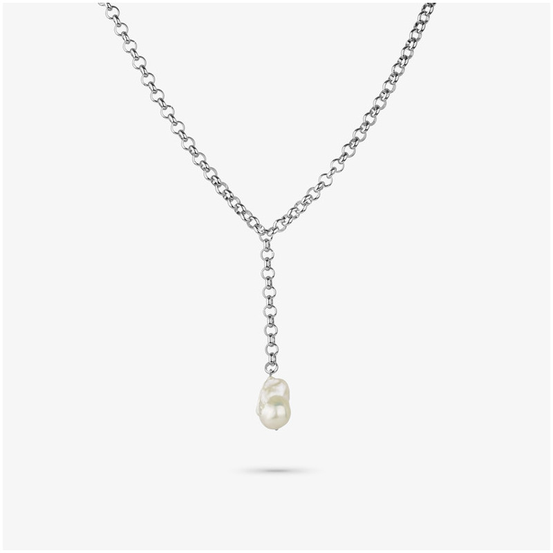 Collar Mujer Emily Plateado | Diseño en Acero Plateado