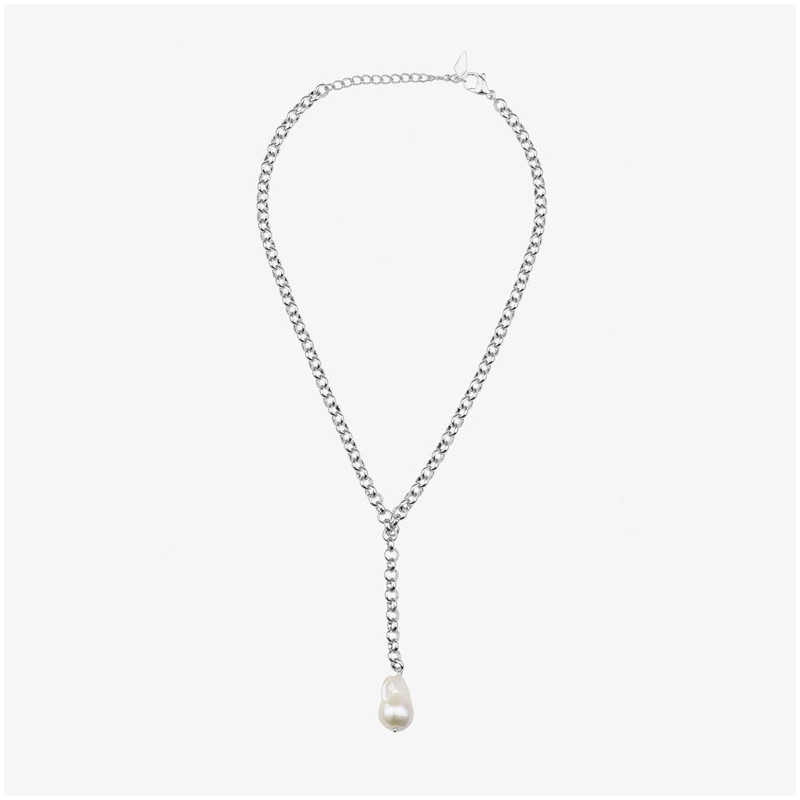 Collar Mujer Emily Plateado | Diseño en Acero Plateado