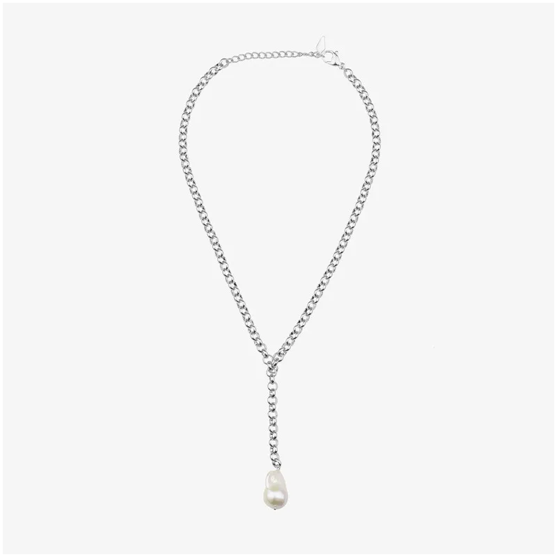 Collar Mujer Emily Plateado | Diseño en Acero Plateado