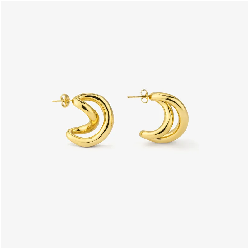 Pendientes Mujer Blake Twist Dorados | Diseño Moderno en Acero Dorado