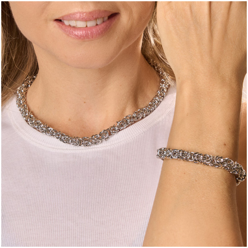 Collar Mujer Blake Plateado | Diseño Twist Minimalista