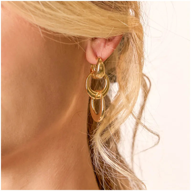 Pendientes Mujer Blair Dorado | Diseño Moderno en Acero Dorado