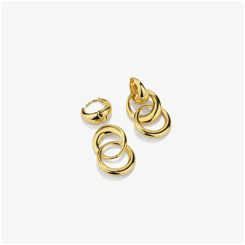 Pendientes Mujer Blair Dorado | Diseño Moderno en Acero Dorado
