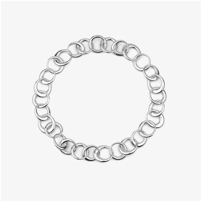 Collar Mujer Blair Plateado | Diseño Geométrico en Eslabones Plateados