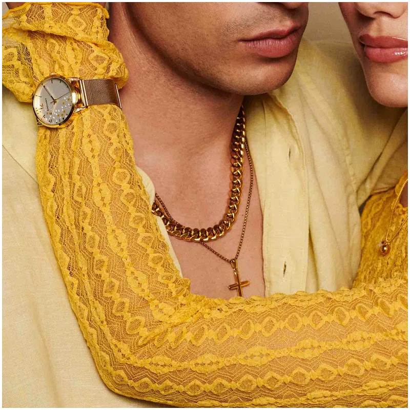 Collar Hombre Mateo Cruz Fina en Oro