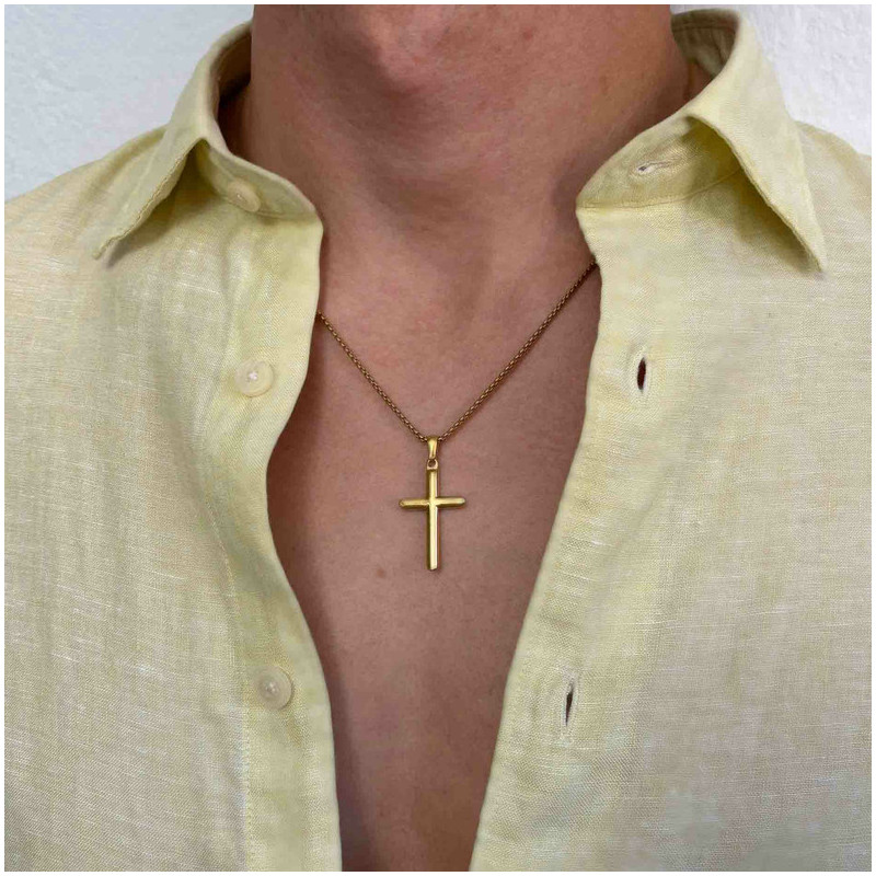 Collar Hombre Mateo Cruz Fina en Oro