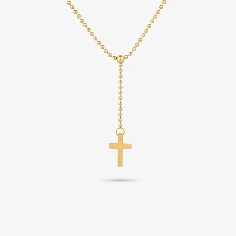 Collar Palau con Cruz Plateado