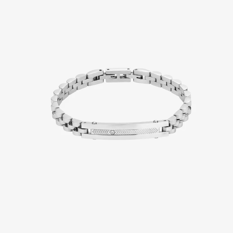 Pulsera Hombre Code Plateada
