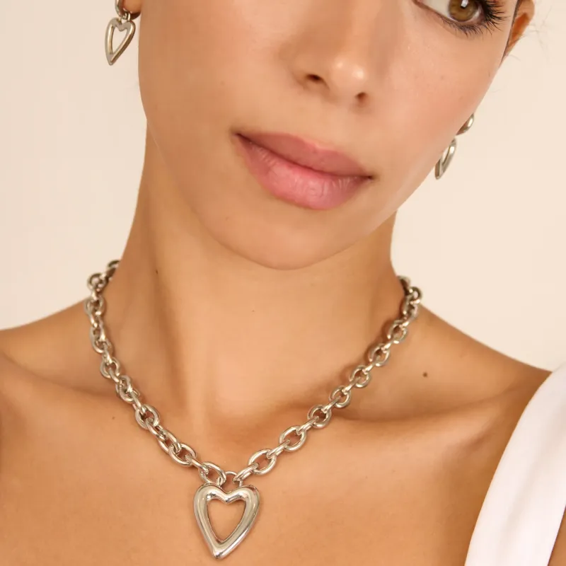 Collar Mujer Hearts Plateado | Radiant