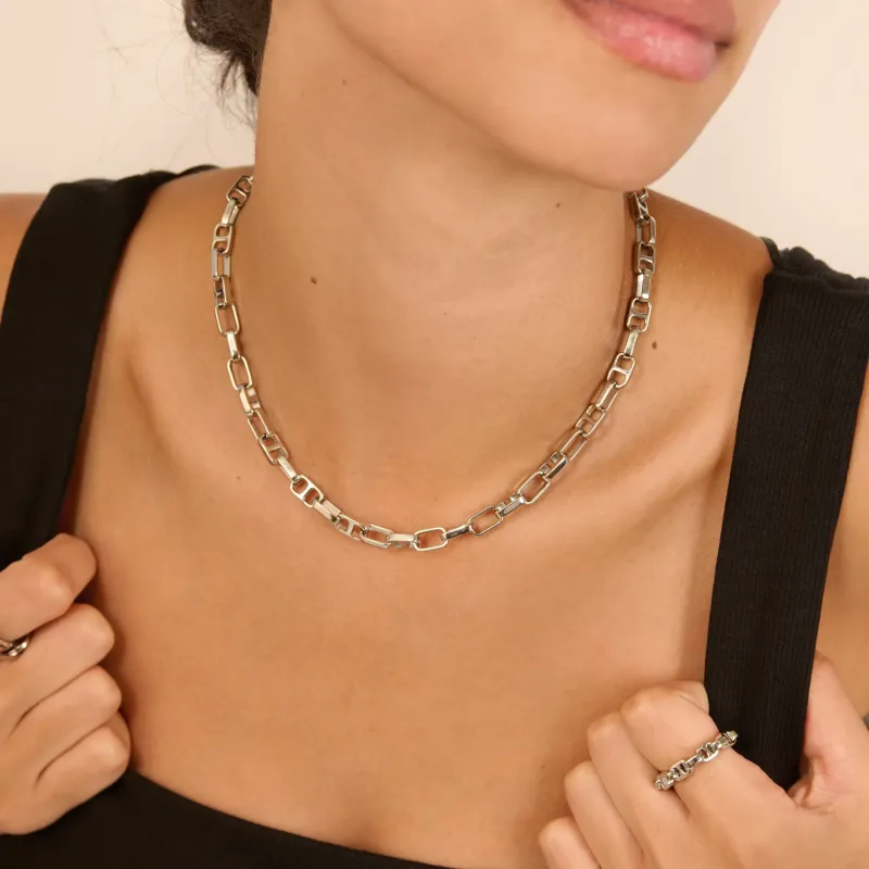 Collar Mujer Chains Cindy Plateado | Radiant