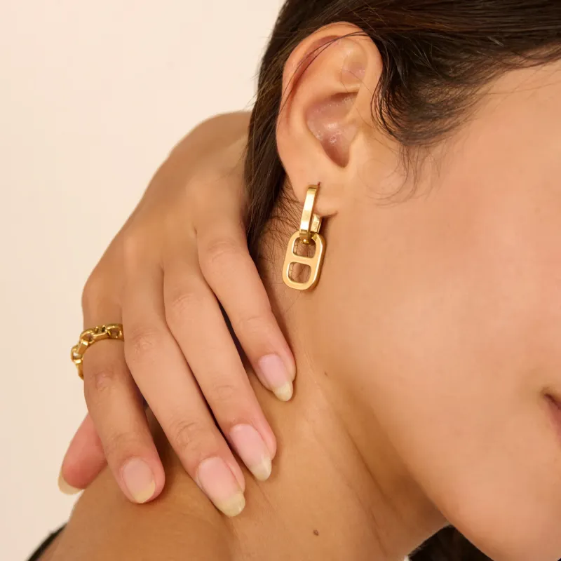 Pendientes Mujer Cindy Doble Dorado | Radiant