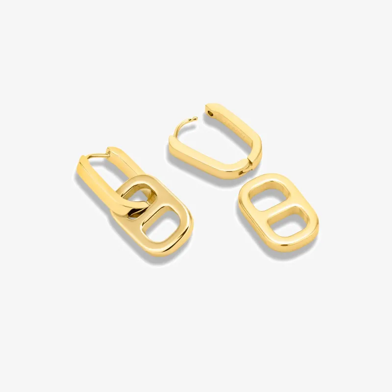 Pendientes Mujer Cindy Doble Dorado | Radiant