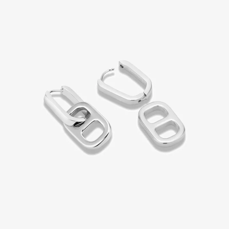 Pendientes Mujer Cindy Doble Plateado | Radiant