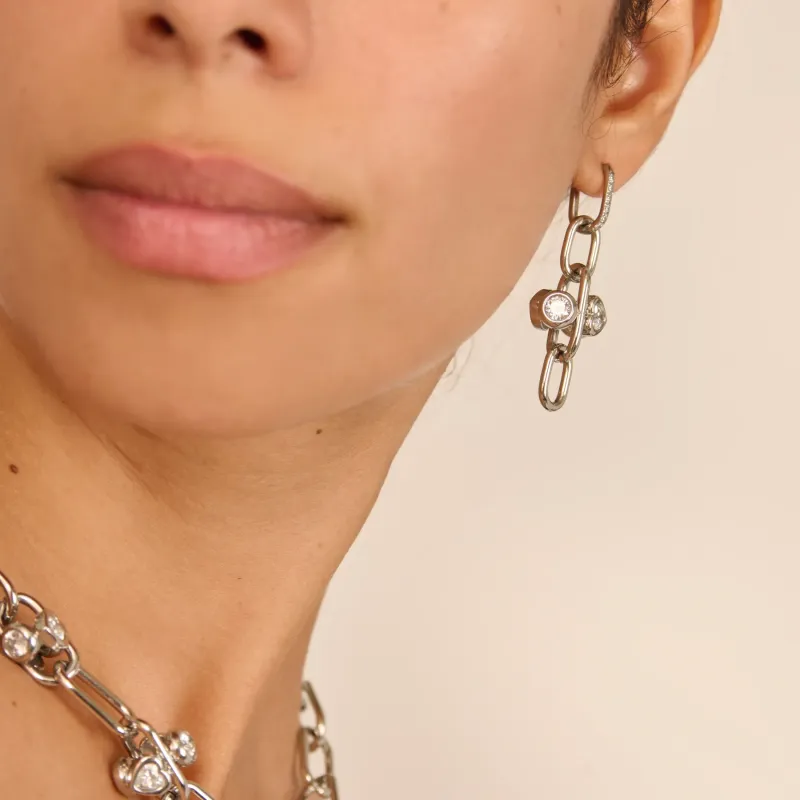 Pendientes Mujer Claudia Plateado | Radiant