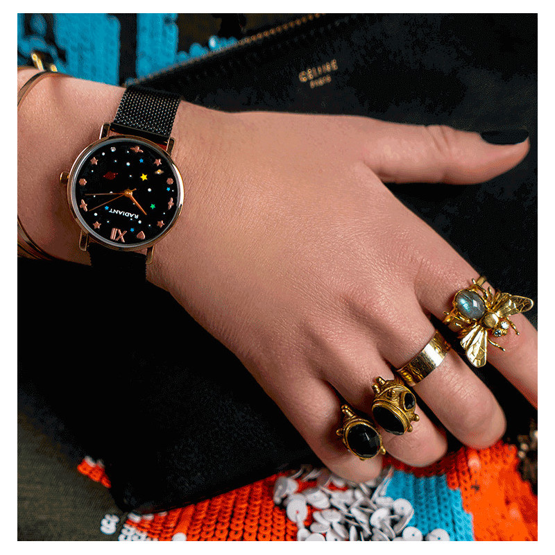 MILKY WAY 36MM BLACK DIAL IPBLACK MESH