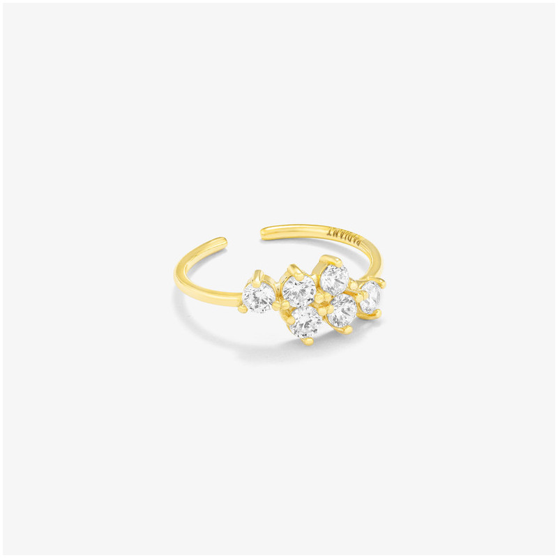 Joyas Anillo blanc FANTASY. Plata de ley oro de 24 Kilates Radiant