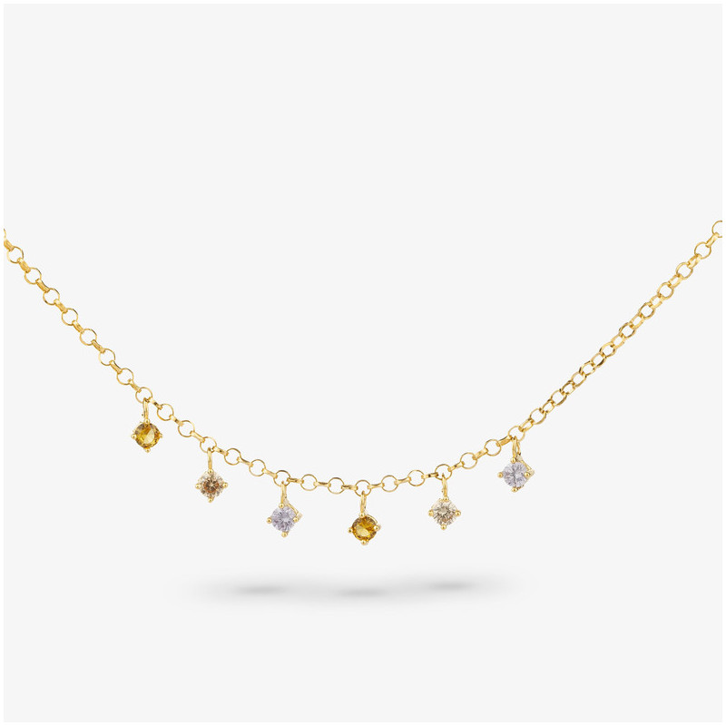 Joyas Collar dorado FANTASY. Plata de ley, oro de 24 Kilates Radiant