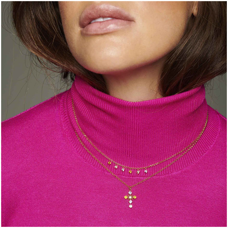 Joyas Collar dorado FANTASY. Plata de ley, oro de 24 Kilates Radiant