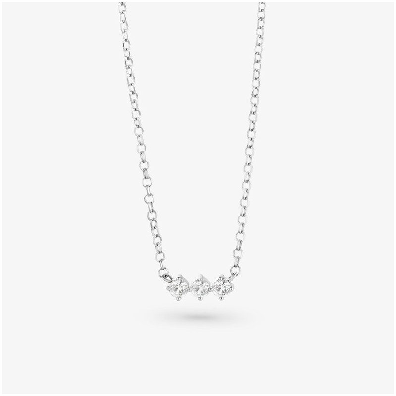 Joyas Collar plateado circ blancas FANTASY. Plata de ley  Radiant