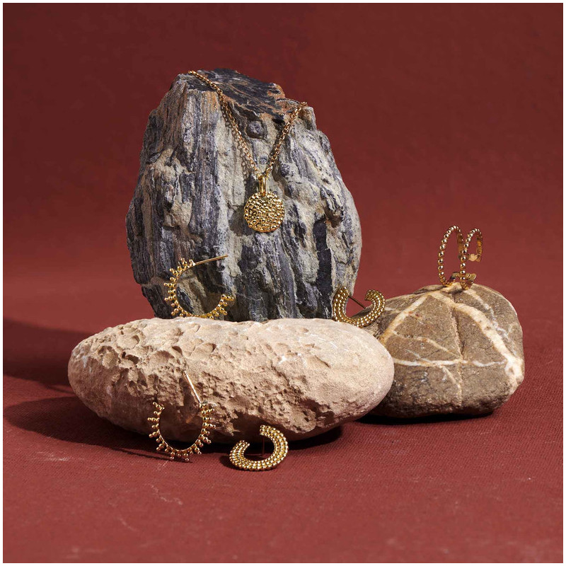 Joyas Pendiente DOTS. Plata de ley y baño de oro de 24 kilates Radiant