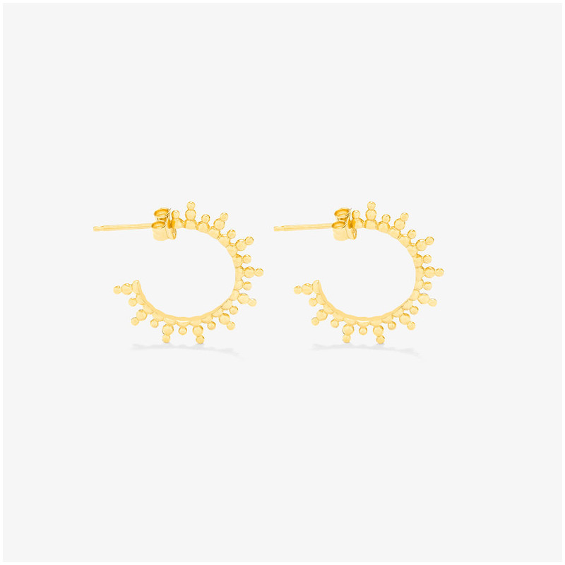 Joyas Aros DOTS. Plata de ley y baño de oro 24 kilates Radiant