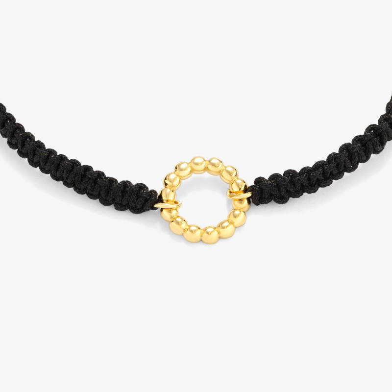 Joyas Pulsera macramé arito DOTS. Plata ley y oro 24 kilates Radiant