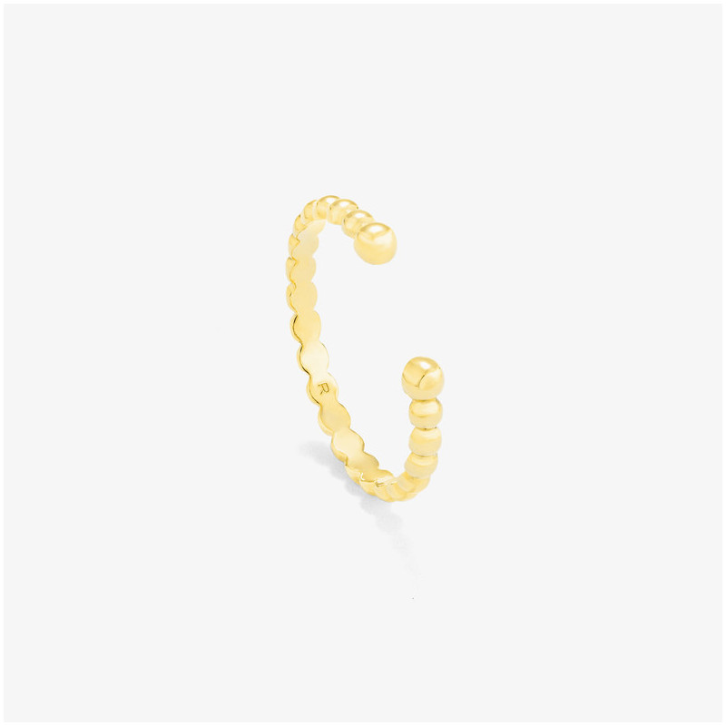 Joyas JAnillo auto ajustable DOTS. Plata y baño oro 24 kilates Radiant