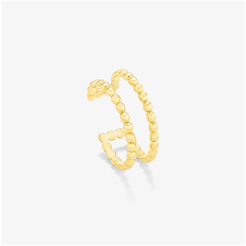 Joyas Anillo doble auto ajustable DOTS. Plata y baño oro 24k Radiant