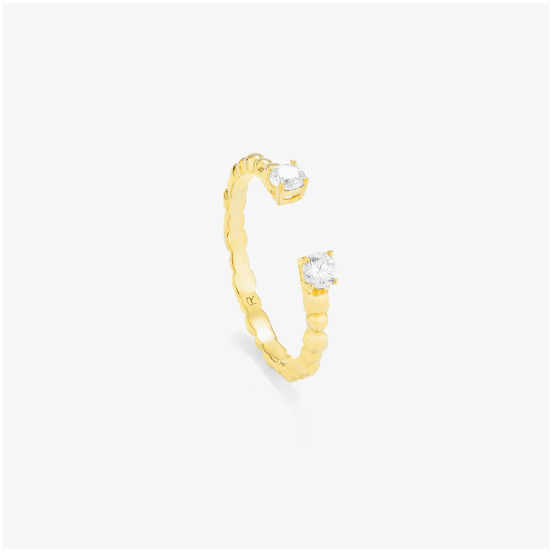 Joyas Anillo ajustable DOTS. Plata de ley baño de oro de 24k Radiant
