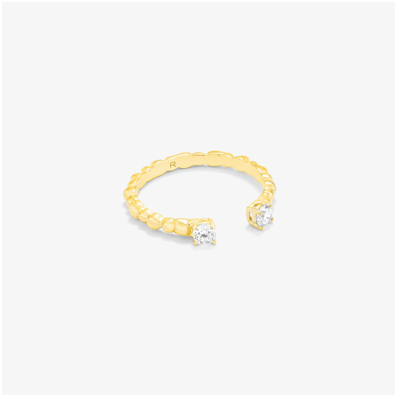 Joyas Anillo ajustable DOTS. Plata de ley baño de oro de 24k Radiant