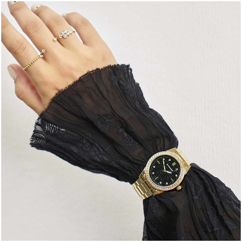 Joyas Anillo ajustable DOTS. Plata de ley baño de oro de 24k Radiant